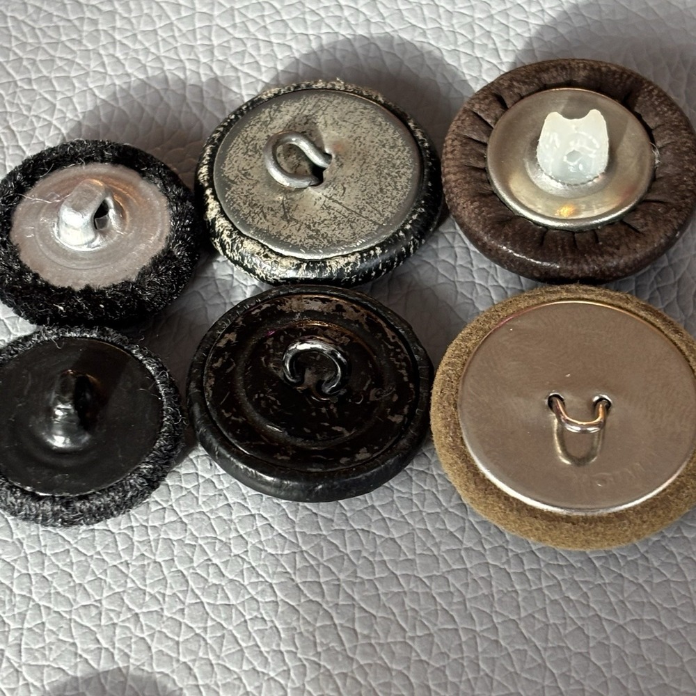 Vintage Fabric Covered Button Lot 1930s–50s Wool Tweed Satin & Thread Wrapped - Picture 11 of 16